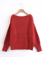 Romwe Drop Shoulder Slit Side Jumper