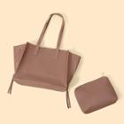 Romwe Double Zipper Tote Bag With Inner Pouch