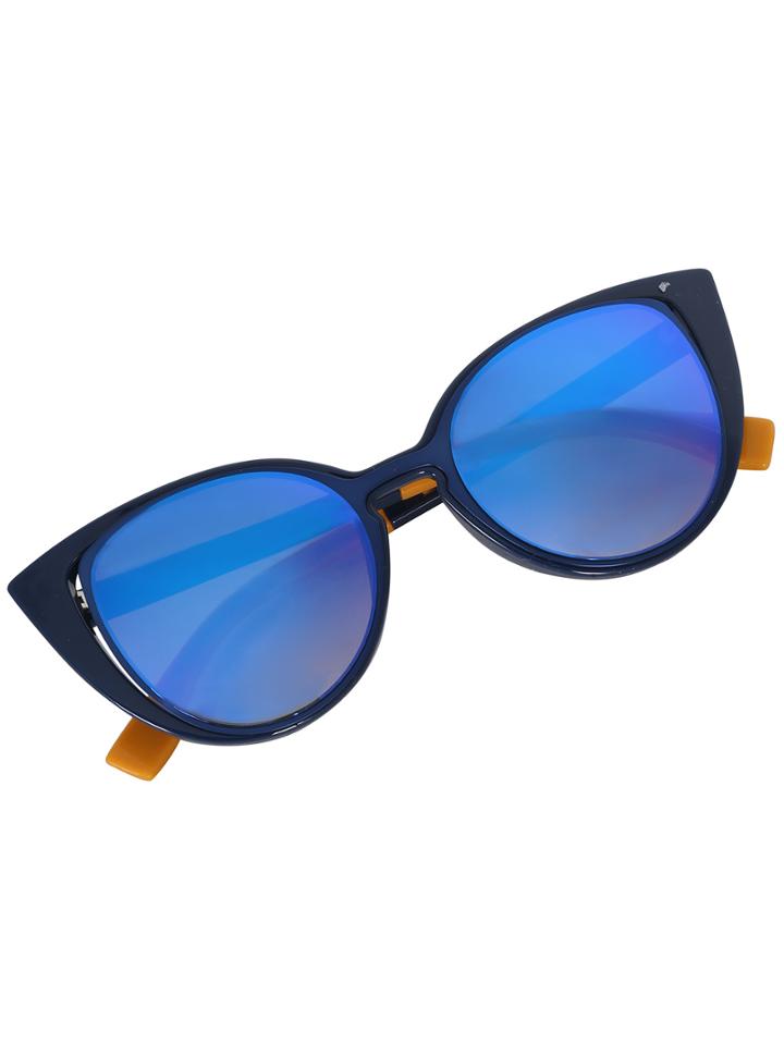 Romwe Cutout Blue Frame Cat Eye Sunglasses