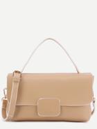 Romwe Apricot Faux Leather Messenger Bag With Strap