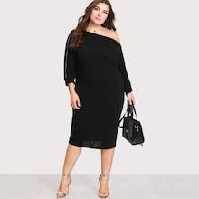Romwe Plus Zip Sleeve Dress