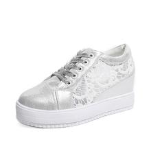 Romwe Lace Panel Hidden Wedge Sneakers