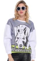 Romwe Howl Of Roy's Works Print Sweatshirt