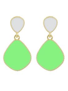 Romwe Green Bohemian Ethic Style Brincos Enamel Earrings