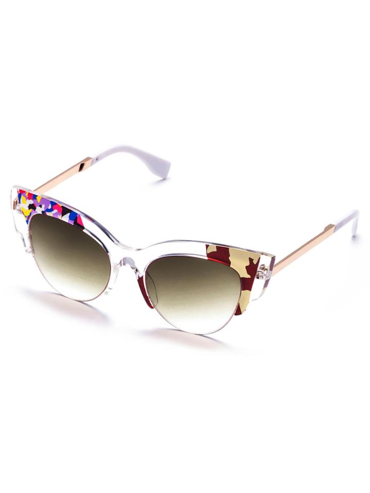 Romwe Transparent Frame Detail Cat Eye Sunglasses