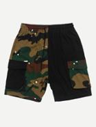 Romwe Men Color Block Camo Pocket Shorts