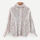 Romwe Space Dye Cable Knit Sweater