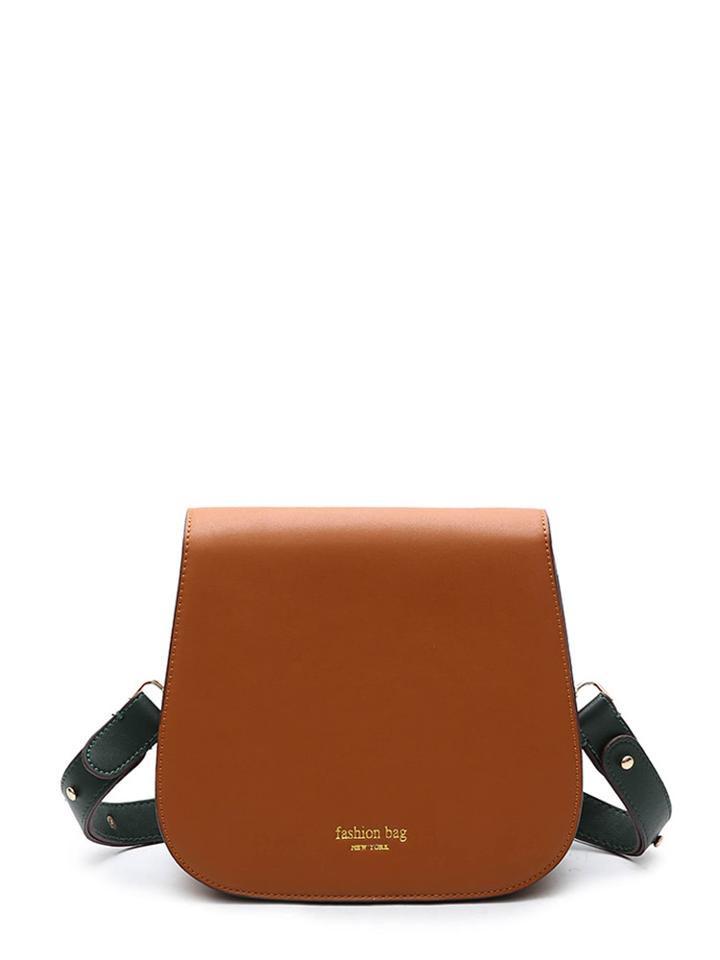 Romwe Flap Bag With Contrast Strap