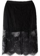 Romwe Embroidered Lace Split Skirt