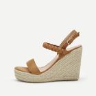 Romwe Solid Slingback Suede Wedges