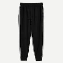 Romwe Guys Embroidered Tape Drawstring Waist Sweatpants