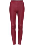 Romwe Elastic Waist Skinny Red Leggings
