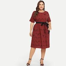 Romwe Plus Figure Print Dress