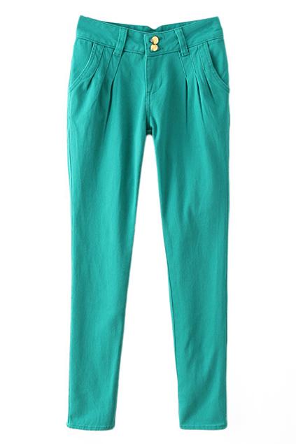 Romwe High Waist Sheer Green Pants