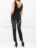 Romwe Black Sleeveless With Lace Jumpsuit