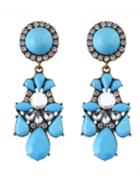 Romwe Blue Gemstone Daily Wear Earrings