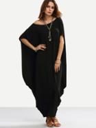 Romwe Dolman Sleeve Full Length Cocoon Dress