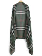Romwe Checkered Fringe Army Green Scarf