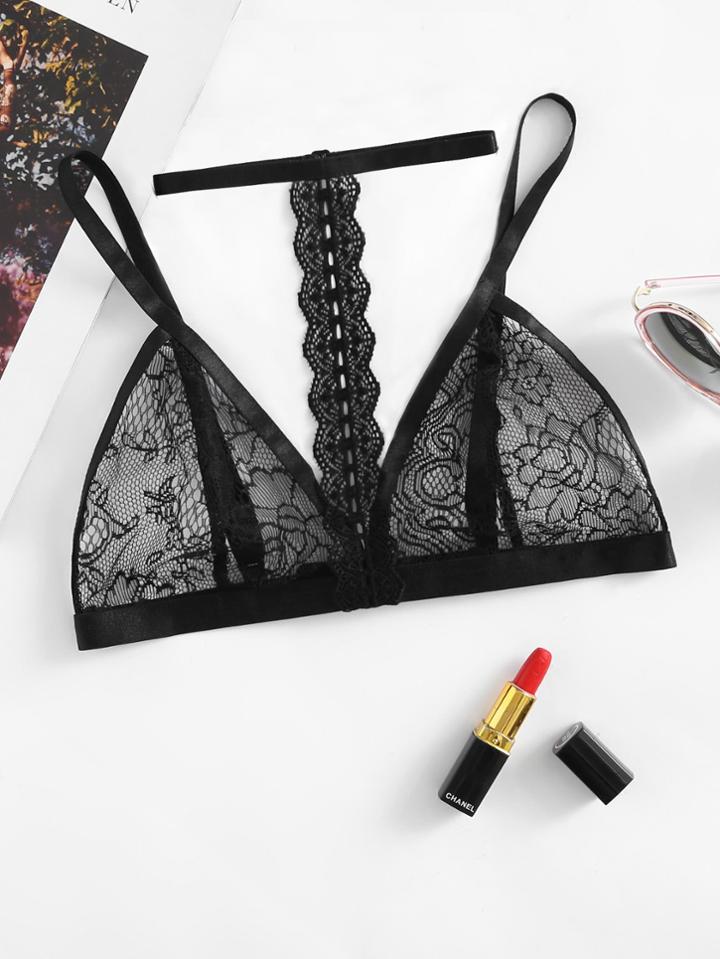 Romwe Choker Neck Lace Triangle Bralette