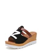 Romwe Peep-toe Suede Platform Wedge Sandals