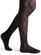 Romwe Black Criss-cross Stripe High Stretch Pantyhose Stockings