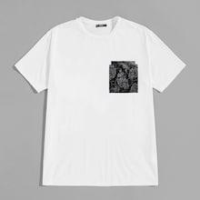Romwe Guys Paisley Print Short Sleeve Top