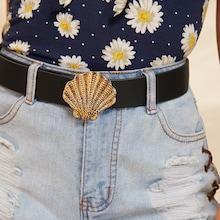 Romwe Shell Shaped Metal Buckle Belt