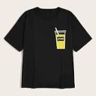 Romwe Guys Bottle And Letter Print Tee