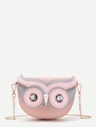 Romwe Owl Design Flap Chain Cross Body Bag