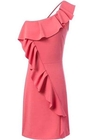 Romwe One-shoulder Ruffle Slim Dress
