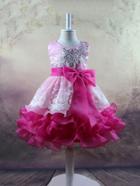 Romwe Sequin Embroidered Bow Tie Tiered Ball Gown