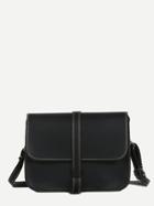 Romwe Contrast Stitch Trim Shoulder Bag
