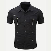 Romwe Guys Button Detail Shirt