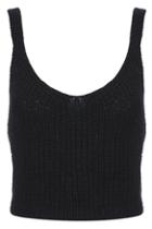 Romwe V-neck Black Camisole Knitted Crop