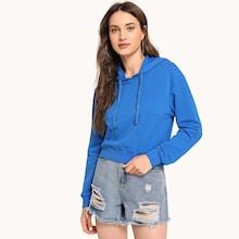 Romwe Drop Shoulder Solid Hoodie