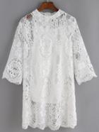 Romwe Lace Crochet Hollow Out Dress