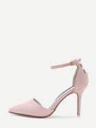 Romwe Nude Pointed Out Ankle Strap Pumps