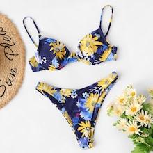 Romwe Random Floral Underwire Bikini Set