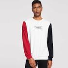 Romwe Guys Color-block Letter Front Pullover