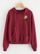 Romwe Kangaroo Pocket Front Hoodie