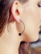 Romwe Black Retro Hoop Earrings
