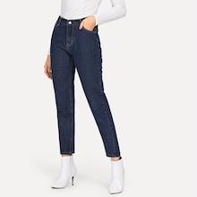 Romwe Solid Pocket Front Jeans