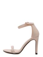 Romwe Apricot Faux Leather Ankle Strap Sandals