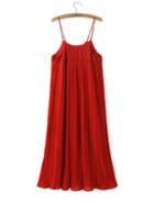 Romwe Red Spaghetti Strap Shift Dress