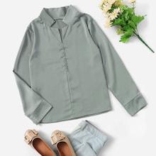 Romwe Button Detail Stand Collar Blouse