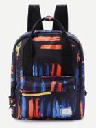 Romwe Graffiti Print Double Handle Backpack