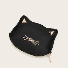 Romwe Bar & Metal Heart Detail Cartoon Purse