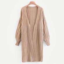 Romwe Solid Drop Shoulder Cardigan