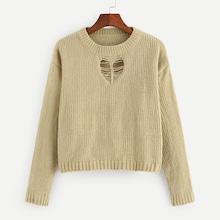 Romwe Cut Out Front Drop Shoulder Jumper