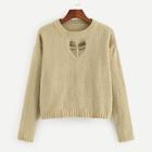 Romwe Cut Out Front Drop Shoulder Jumper